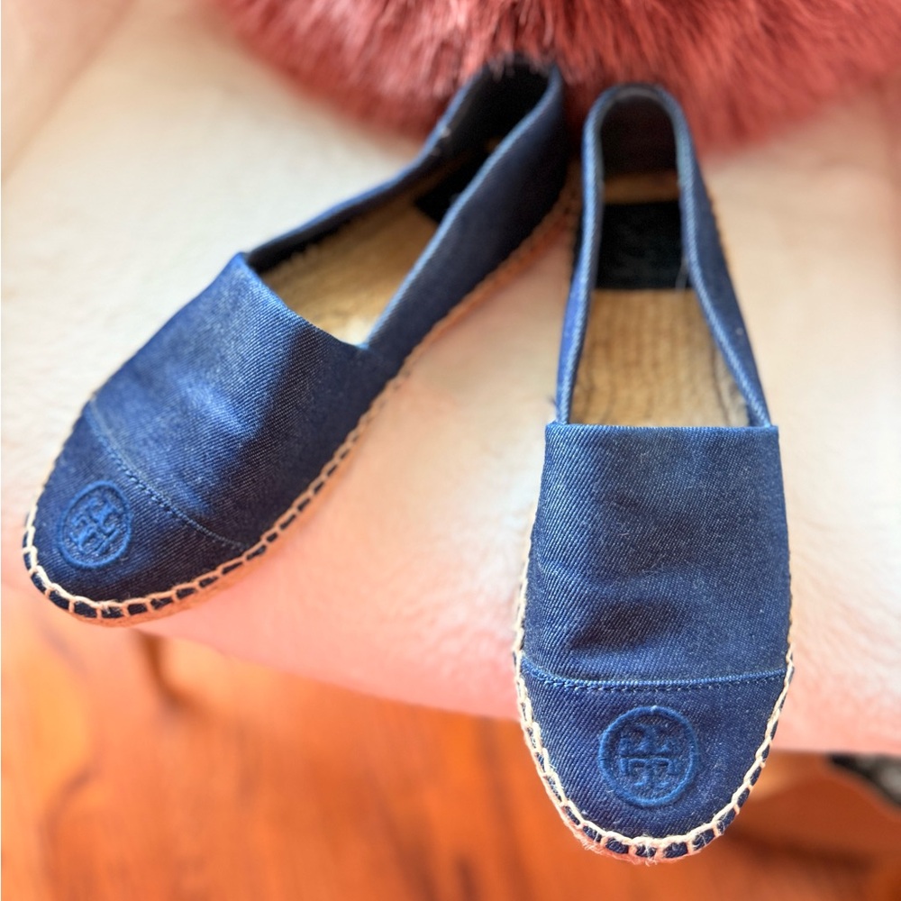 Tory Burch Blue Denim Espadrilles
